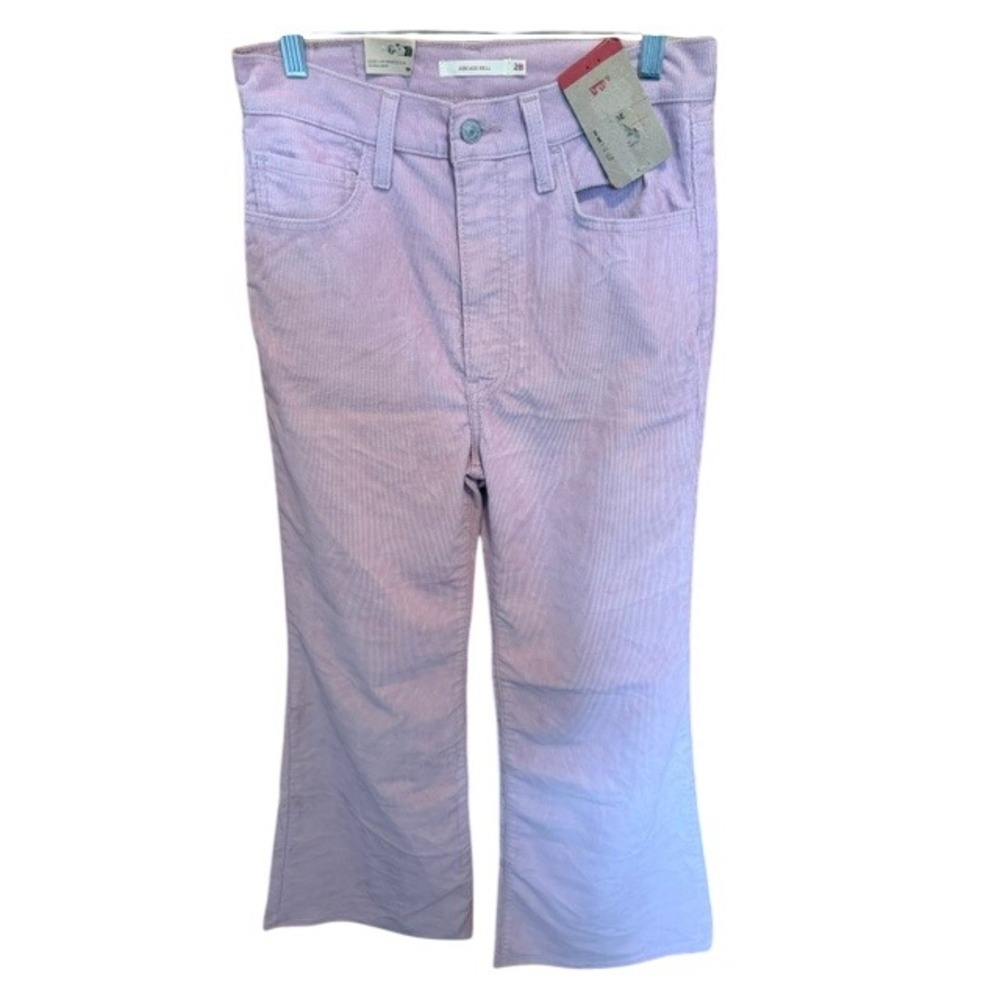 Levis Ribcage Bell Corduroy Pant Lavender Purple Ultra High Rise Flare 28x32 NEW
